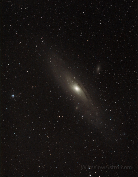 m31_135_5.6_l20x60s_c10x15s_2.jpg -    Object:   M31 - Andromeda Galaxy     Date:   September 15th 2006     Instrument:   Tamron 135mm Camera lens @ f/5.6     Camera:   SXV-H9, L-1x1, RGB-2x2     Exposure:   L-20x 60s, RGB-10x 15secs     Filters:   L-Astronomik CLS, Astronomik RGB Type IIc     Comments:   This one still needs loads more exposure.  