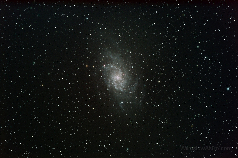 m33_1h20m_50pct.jpg -    Object:   M33     Date:   October 5th 2008     Instrument:   SV4 Apo + TRF-2008     Camera:   QHY8     Exposure:   4x 20mins     Filters:   IDAS LPS     Comments:   The IDAS left some bad colour gradients, you can see the remains in the image :(  