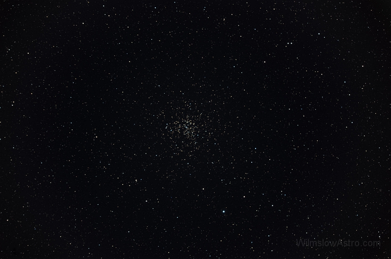 m37-081206.jpg -    Object:   M37     Date:   December 6th 2008     Instrument:   C14 Hyperstar     Camera:   QHY8     Exposure:   17x 60 seconds     Filters:   None     Comments:   No flats, and it shows! Focus is off a tad too :(  