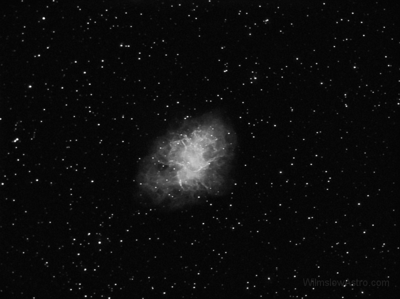 m1-final.jpg -    Object:   M1 Crab Nebula     Date:   March 2nd 2003     Instrument:   10" LX200 + 0.63 FR     Camera:   SXH-H9     Exposure:   10 x 2 minute     Filters:   Orion Skyglow filter     Comments:   All processing done in Photoshop  