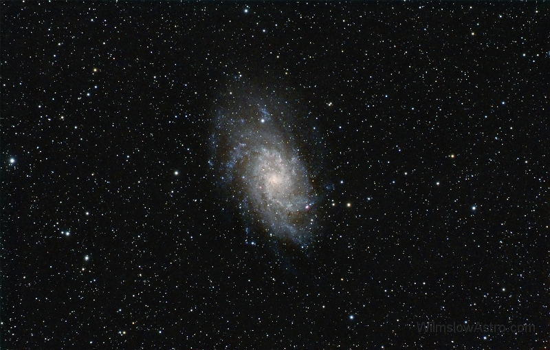 m33-done_75pct.jpg -    Object:   M33     Date:   October 9th 2008     Instrument:   SV4 Apo + TRF-2008     Camera:   QHY8     Exposure:   4x 20mins     Filters:   None     Comments:   I retried M33 with the same exposure as before but without the IDAS filter. I think I prefer this version.  