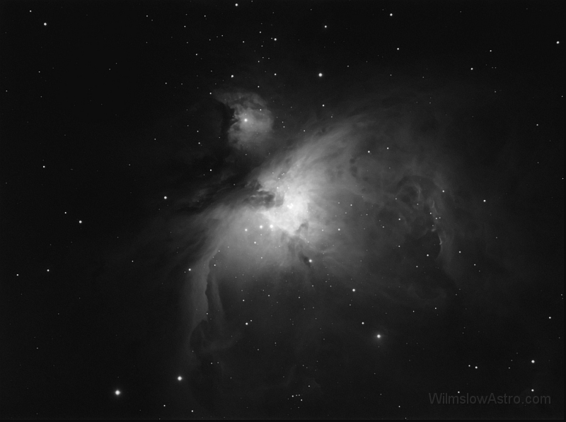 m42_2_061209.jpg -    Object:   M42 - Great Nebula in Orion     Date:   December 9th 2006     Instrument:   StellaVue SV4 Apo     Camera:   SXV-H9     Exposure:   Core - 15x 5sec, Outer - 15x 90sec     Filters:   None     Comments:   Taken with the Moon up and hazy skies.  I quite like the natural feel of this one.  