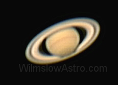 021209_2300.jpg -    Object:   Saturn     Date:   December 9th 2002 23:00UT     Instrument:   LX200 10" f/10     Camera:   Toucam     Exposure:   200 frames from 1000     Filters:   None     Comments:   Taken at Lower Withington, it was very windy but I managed to capture these images of Saturn.  They aren't the best but here they are.  Processed with Registax.  