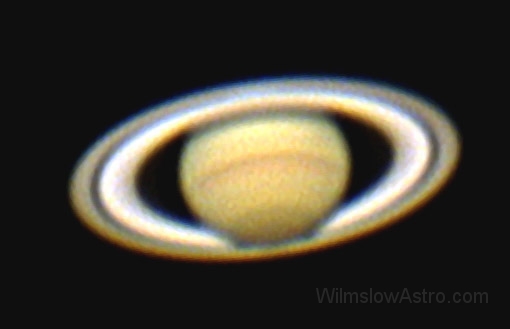 021209_2309.jpg -    Object:   Saturn     Date:   December 9th 2002 23:09UT     Instrument:   LX200 10" f/10 + Powermate 4x     Camera:   Toucam     Exposure:   200 frames from 1000     Filters:   None     Comments:   taken at Lower Withington, it was very windy but I managed to capture these images of Saturn.  They aren't the best but here they are.  Processed with Registax.  