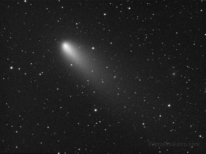 comet_73_comp_c_cls_2a.jpg -    Object:   Comet 73P Schwassmann-Wachmann     Date:   April 21, 2006     Instrument:   StellarVue SV4 Apo     Camera:   SXV-H9     Exposure:        Filters:   Astronomik CLS     Comments:   A combined image of fragment B stacked on the comet and the stars.  