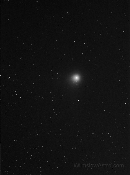 cometq2_050110.jpg -    Object:   Comet 2004/Q2 Machholz     Date:   January 10th 2005     Instrument:   135mm camera lens @ f/4     Camera:   SXV-H9     Exposure:   10x 30 seconds     Filters:   Astronomik Type IIc Green     Comments:   Shame there is no tail to speak of, it had faded when this image was taken.  